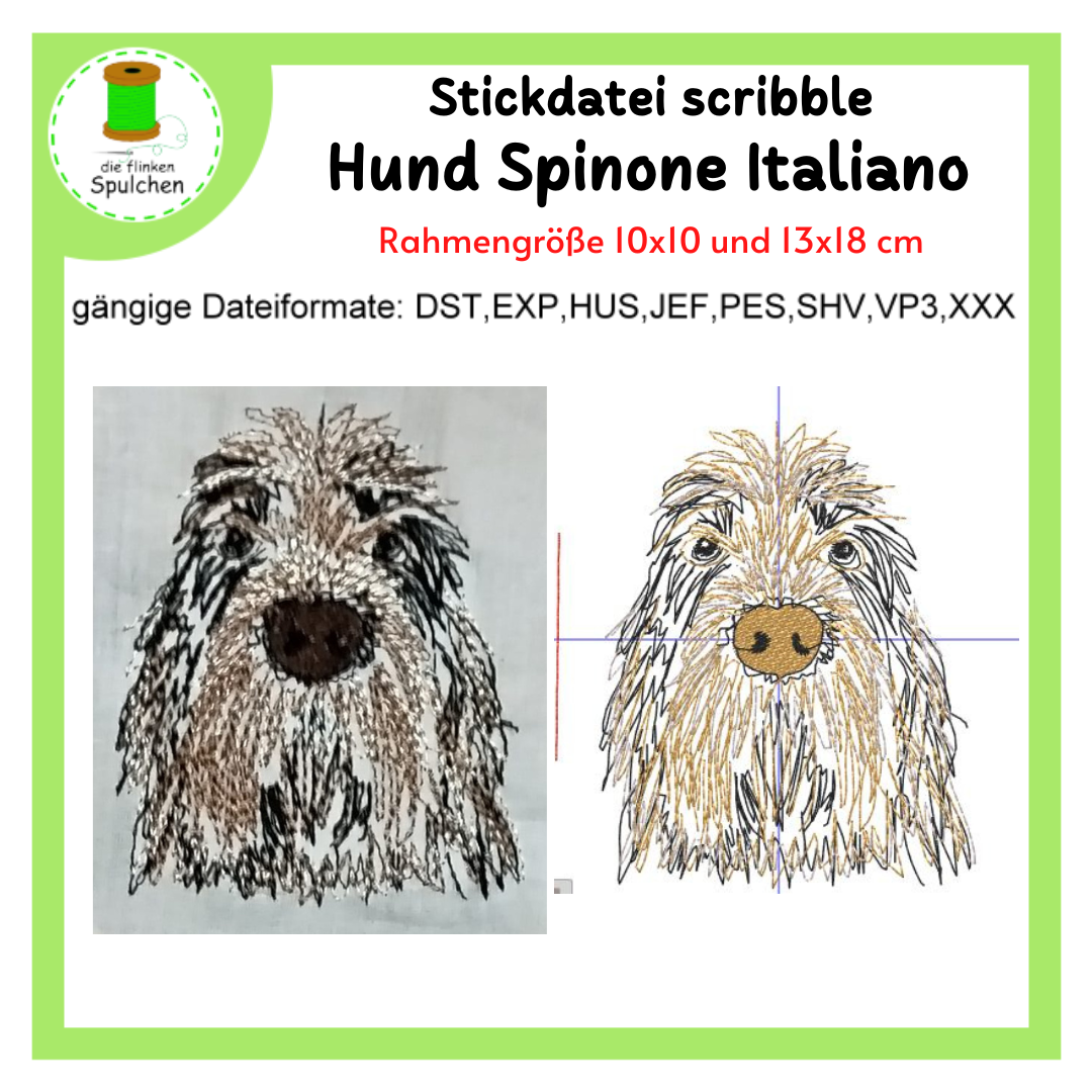 Stickdatei scribble Hund Spinone Italiano