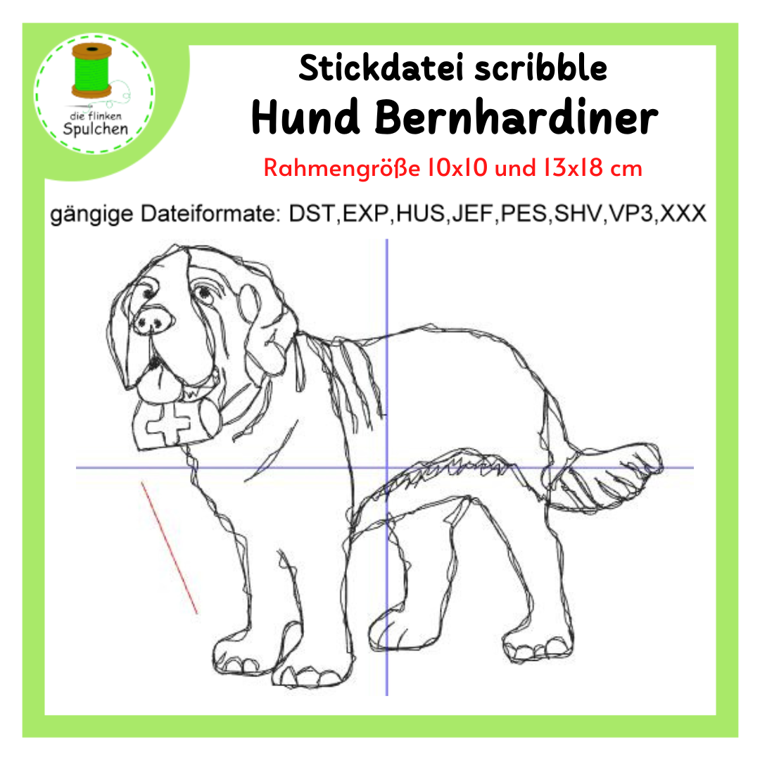 Stickdatei scribble Hund Bernhardiner