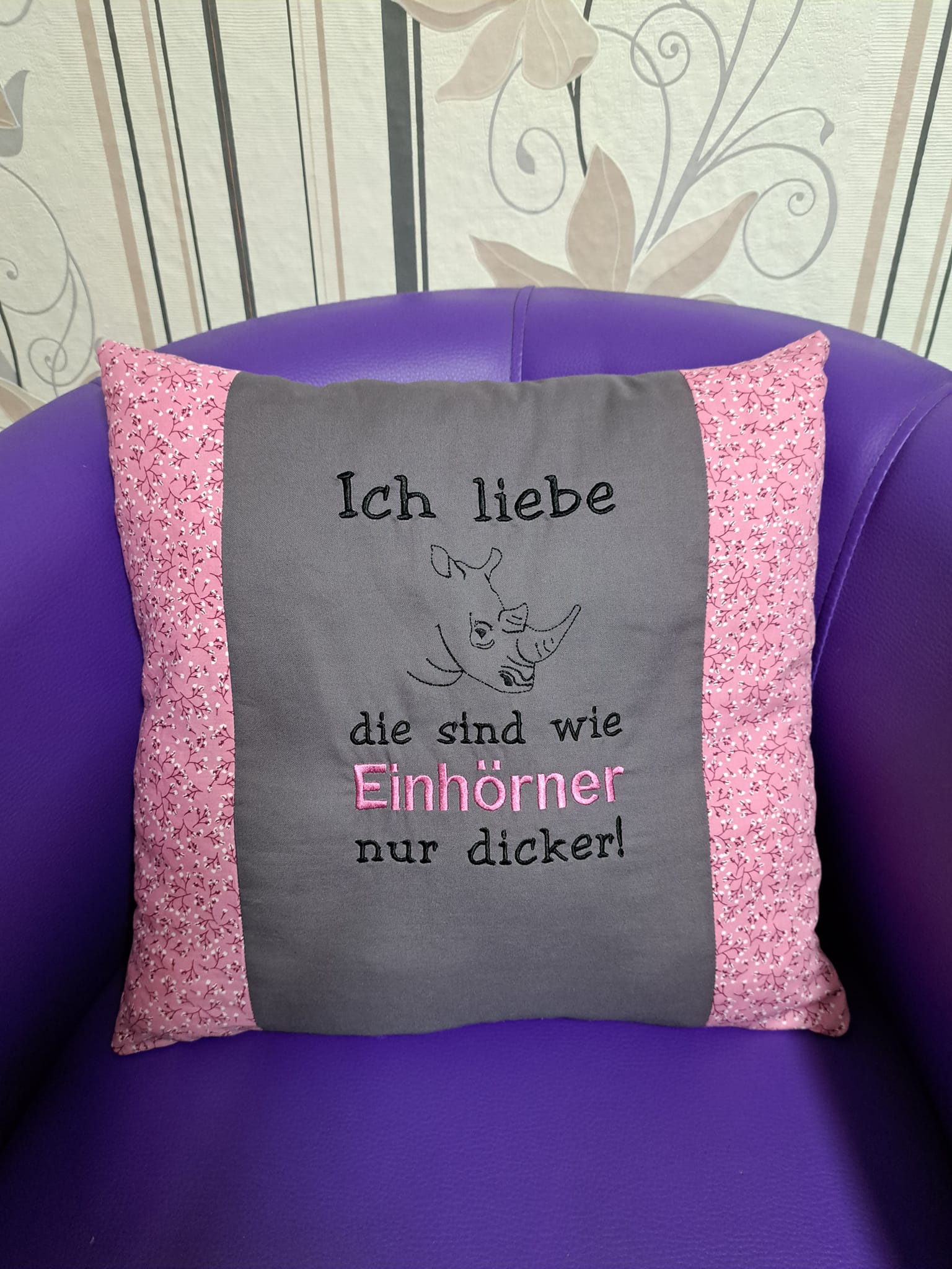 Stickdatei Spruch Nashorn / Einhorn