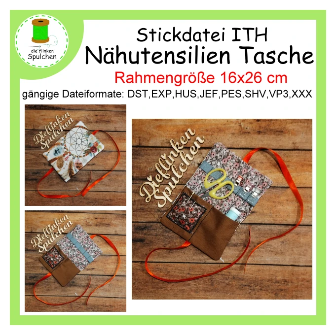Stickdatei ITH Nähutensilien Tasche