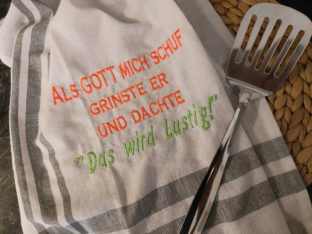 Stickdatei Spruche als Gott mich schuf