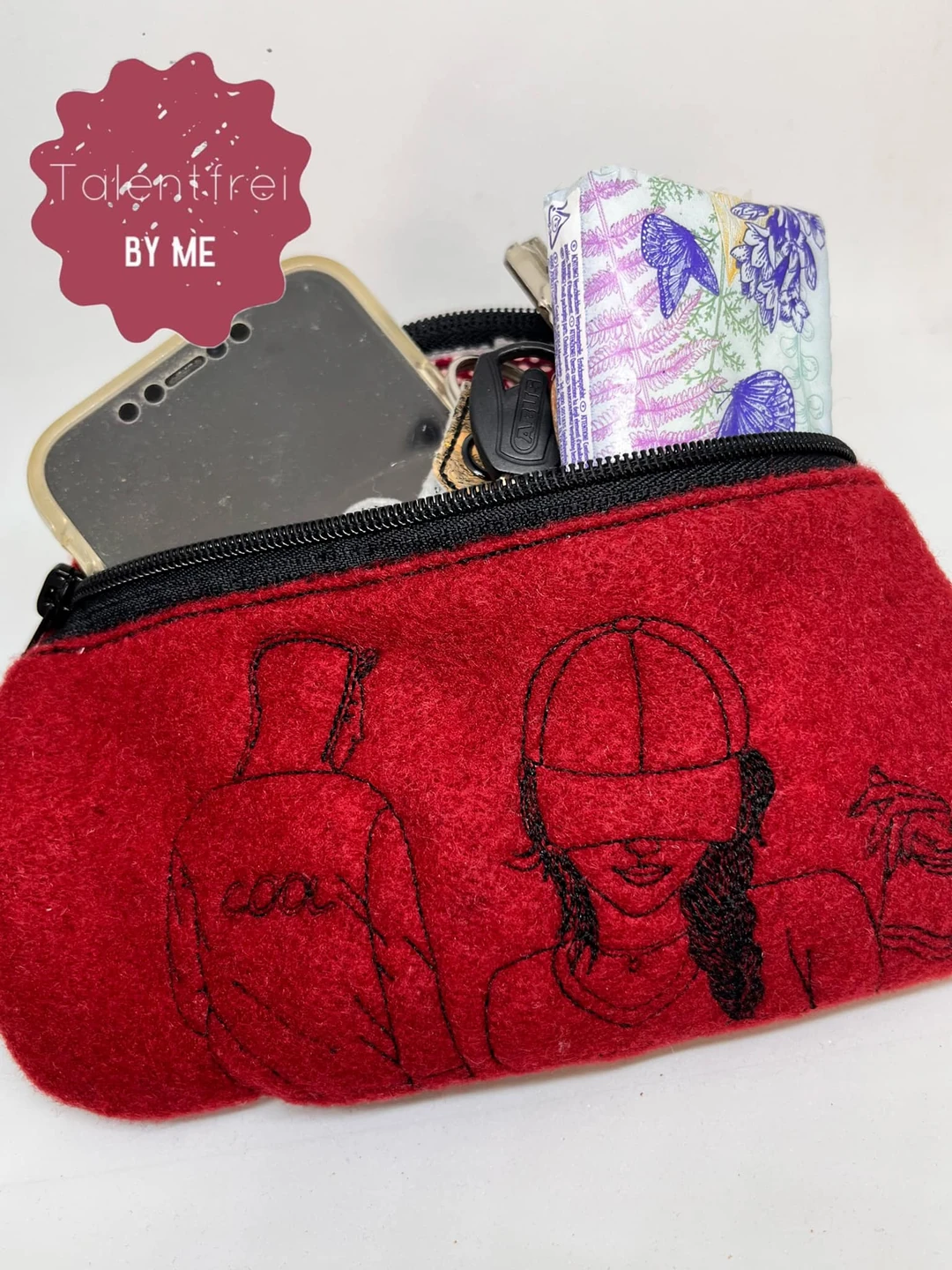 Stickdatei Kontur Mädchen mit Kappe
