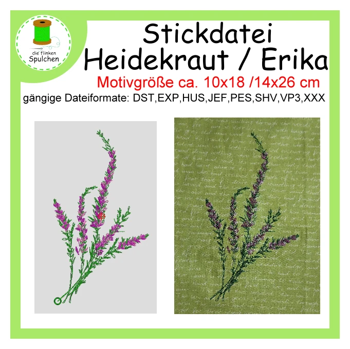 Stickdatei Heidekraut / Erika / Lavendel