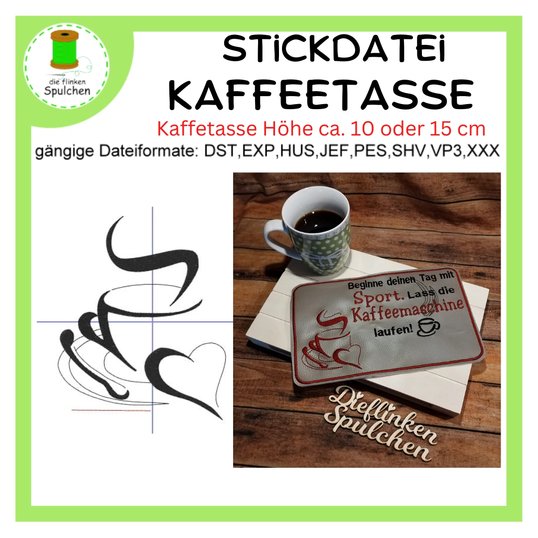 Stickdatei Kontur Kaffeetasse