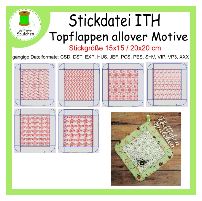 Stickdatei ITH Topflappen