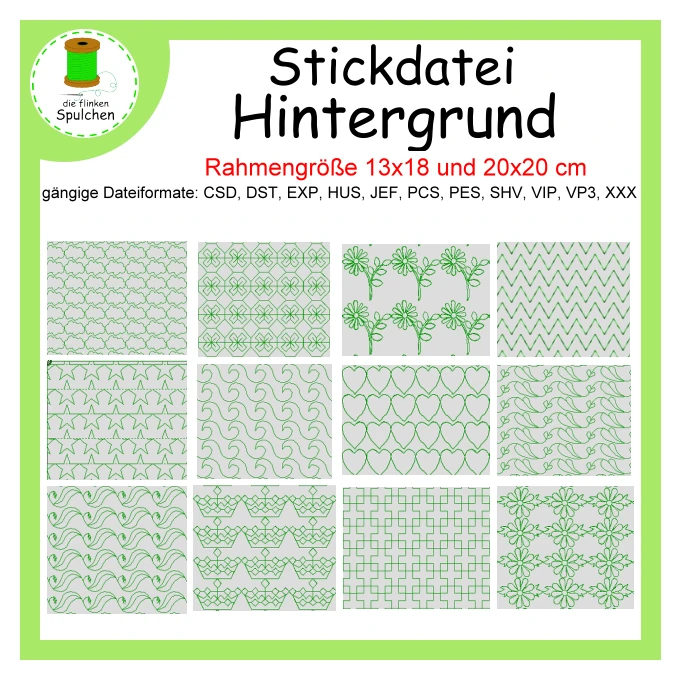 Stickdatei Hintergrund allover Set