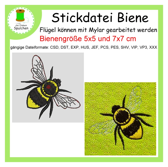 Stickdatei Vollstick Biene