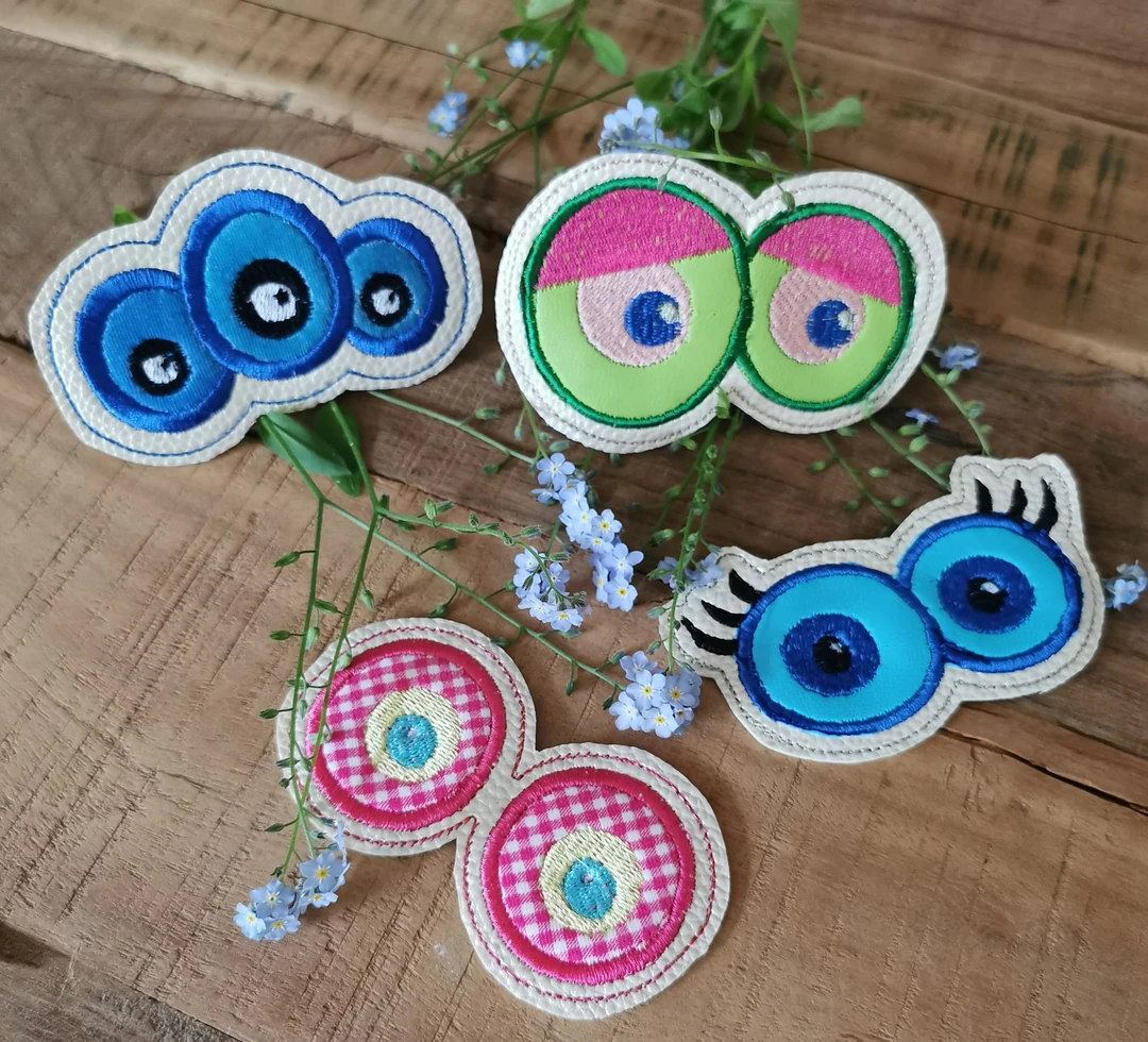Stickdatei ITH Patches Augen 