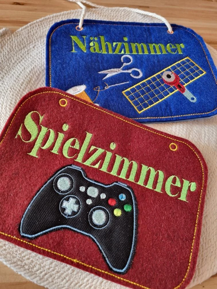 Stickdatei ITH Türschilder für die Wohnung