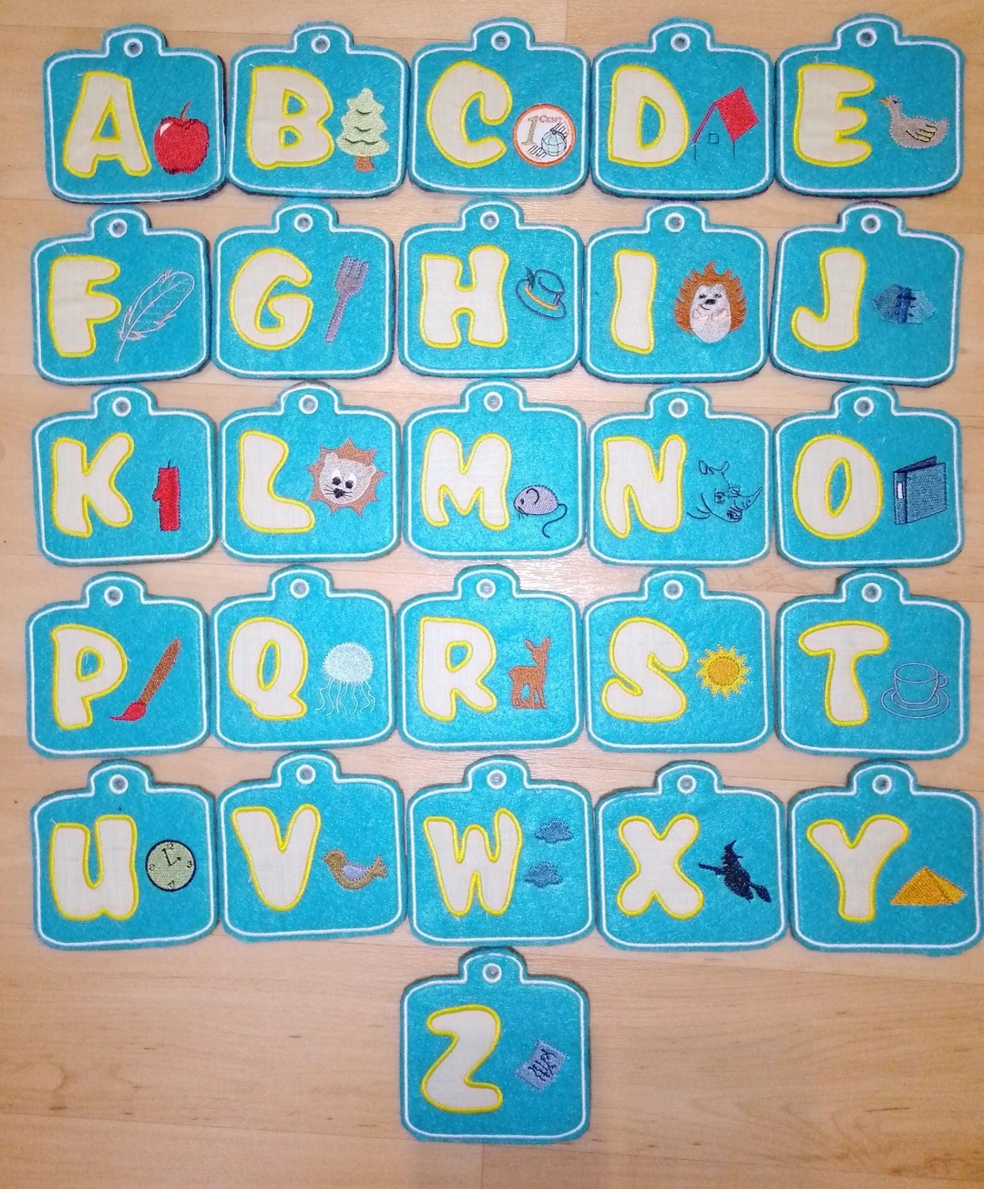 Stickdatei ITH Lernkarten ABC
