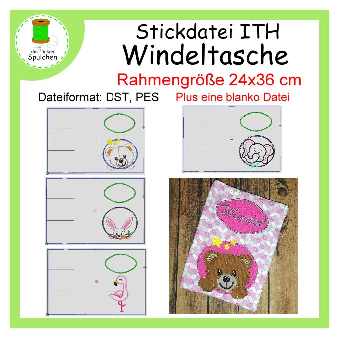 Stickdatei ITH Windeltasche