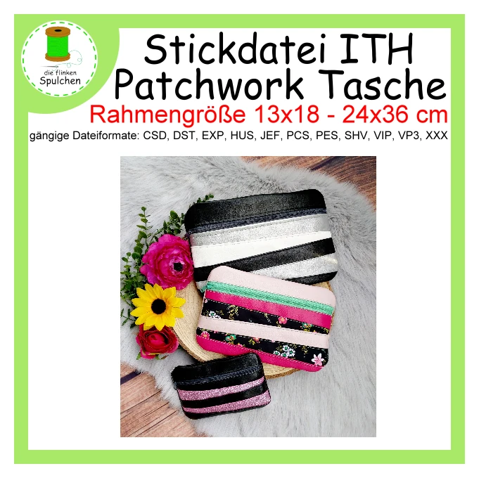 Stickdatei ITH Patchwork Tasche