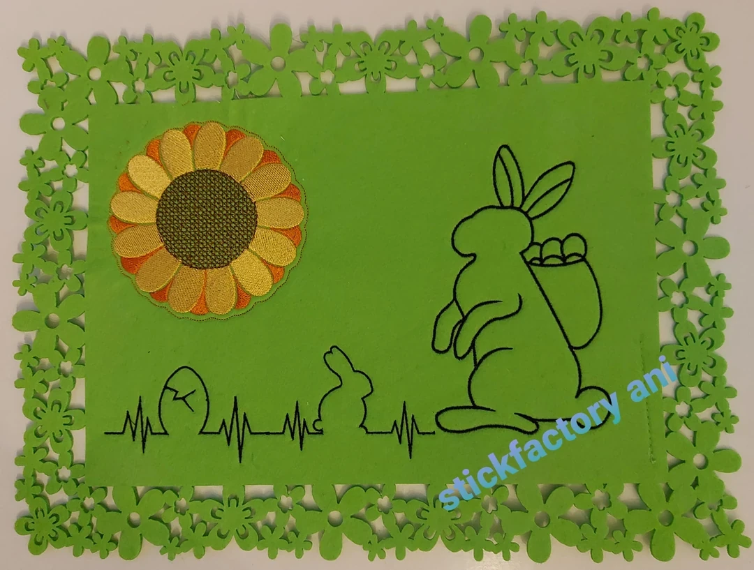 Stickdatei EKG Linie Set Ostern