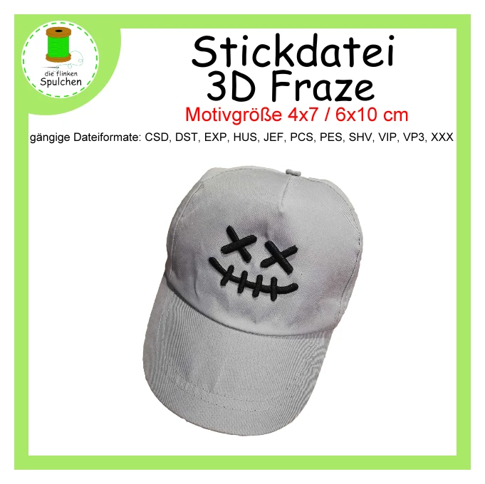 Stickdatei 3D Fratze