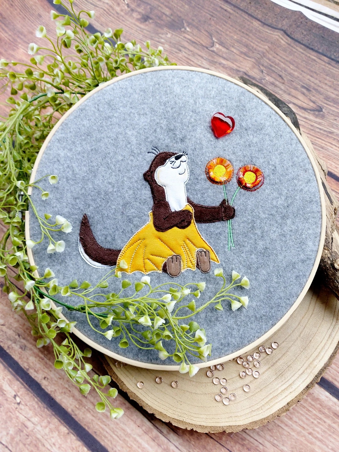 Stickdatei doodle Applikation Otter
