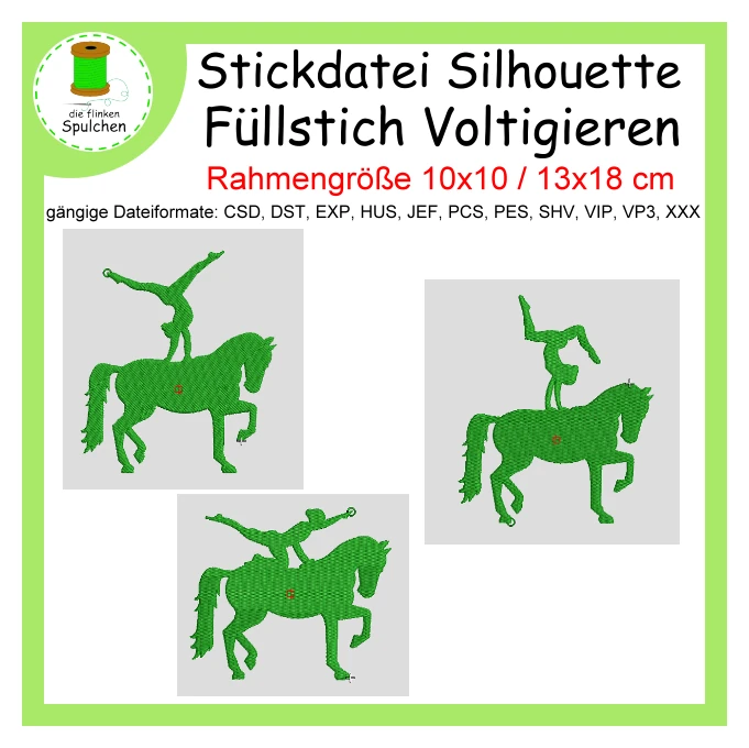 Stickdatei Vollstick Voltigieren / Kunstreiten