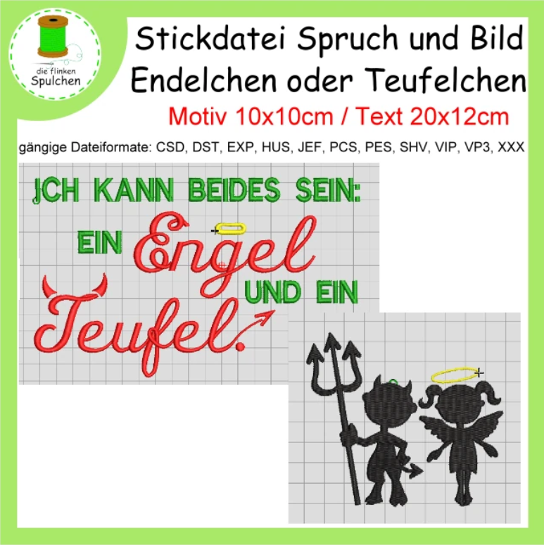 Stickdatei Engel und Teufel