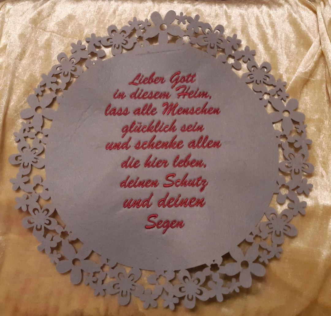 Stickdatei Spruch Gott segne das Heim