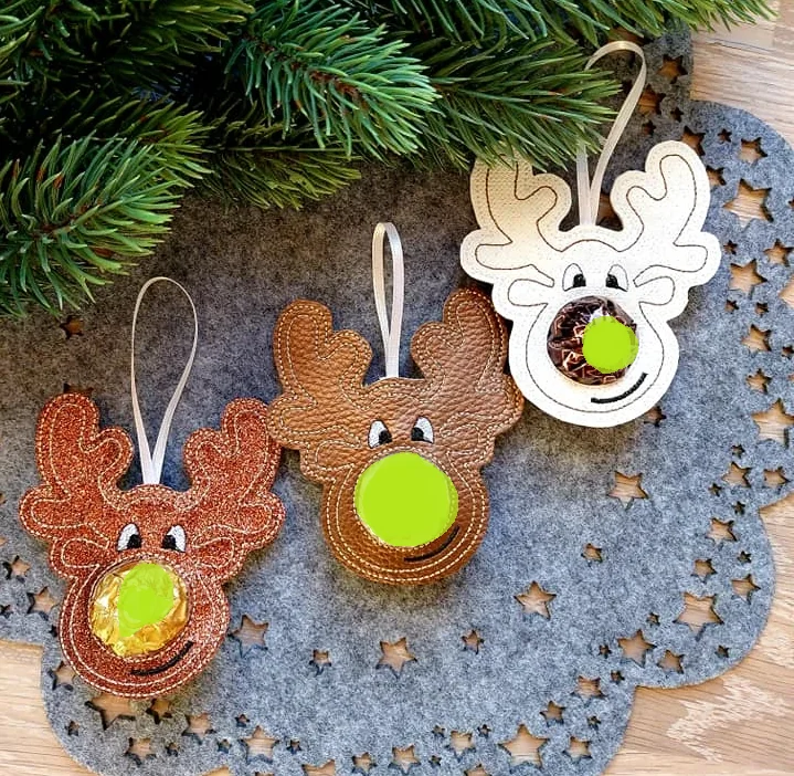 Stickdatei ITH Schoko Kugel Anhänger Weihnachten 1