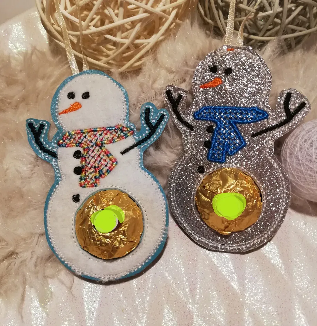 Stickdatei ITH Schoko Kugel Anhänger Weihnachten 1