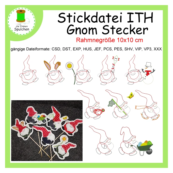 Stickdatei ITH Gnom Stecker