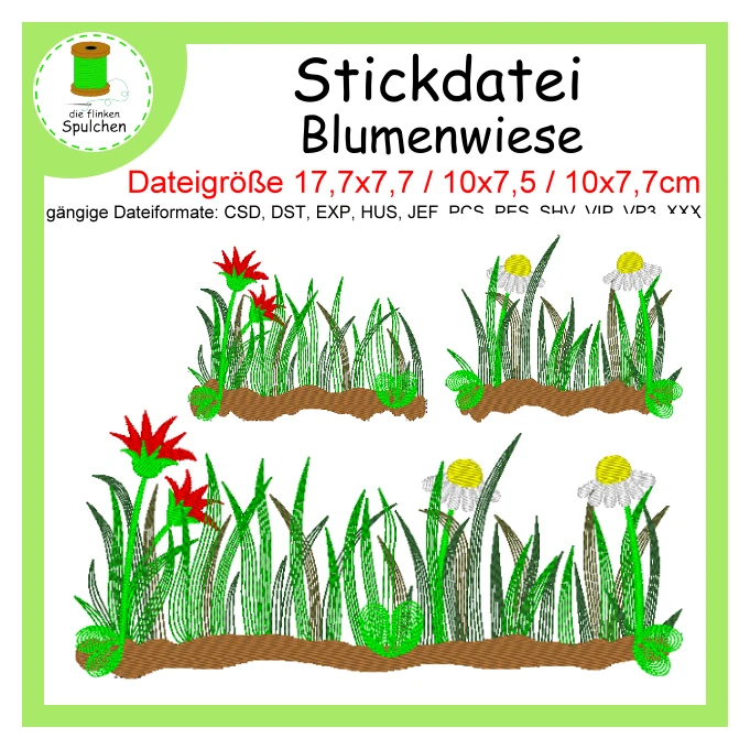 Stickdatei Blumen Wiese