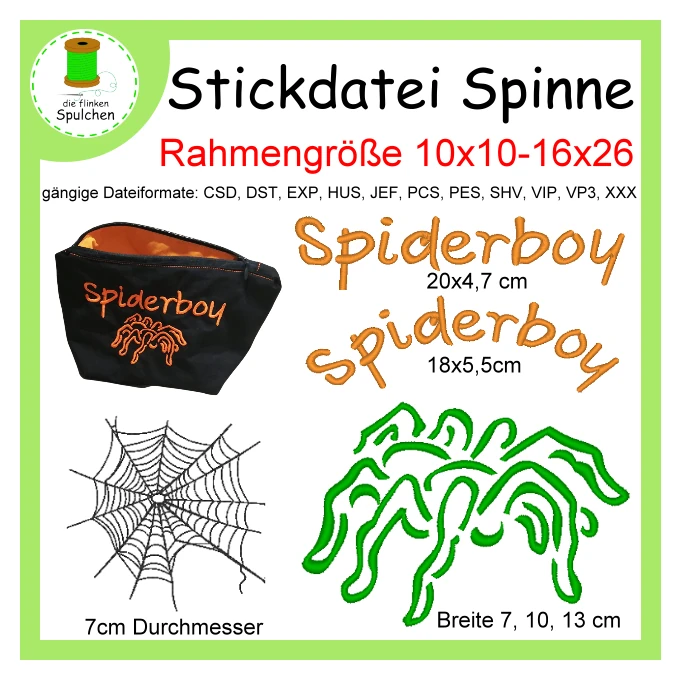 Stickdatei Kontur Spinne