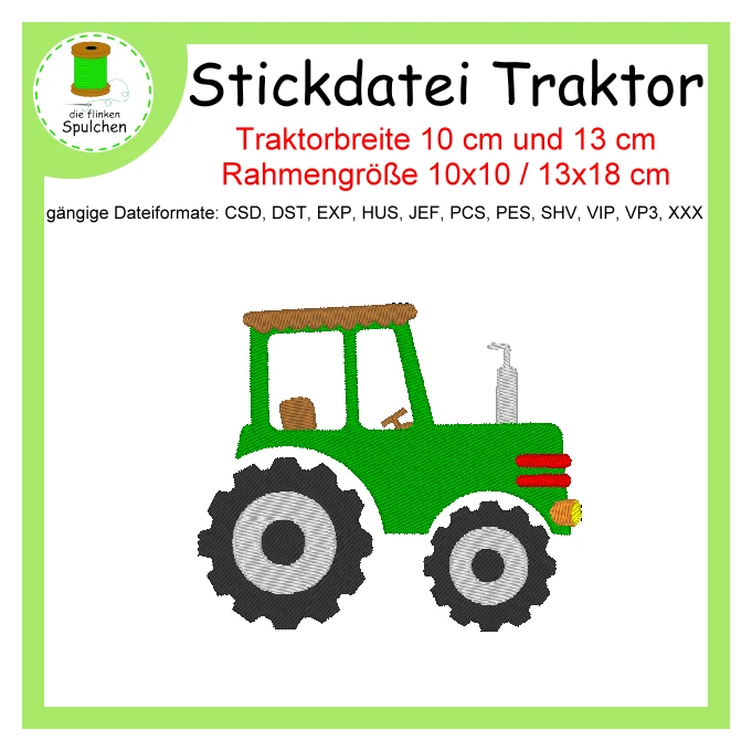 Stickdatei Vollstick Traktor