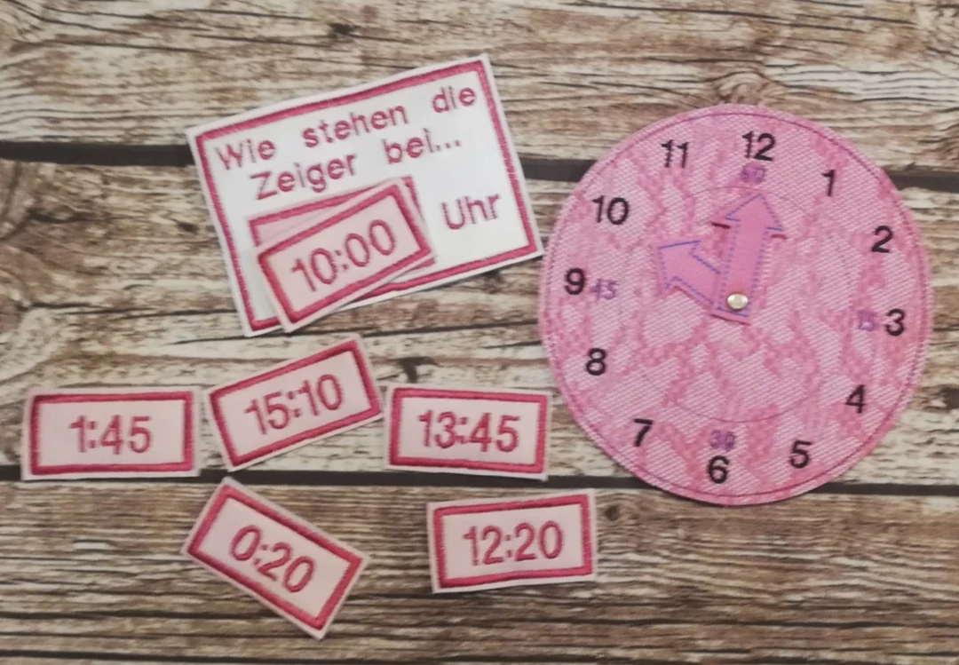 Stickdatei ITH Uhr lernen