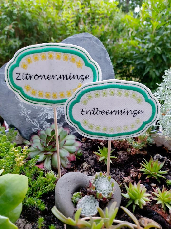 Stickdatei ITH Garten - Minze - Stecker