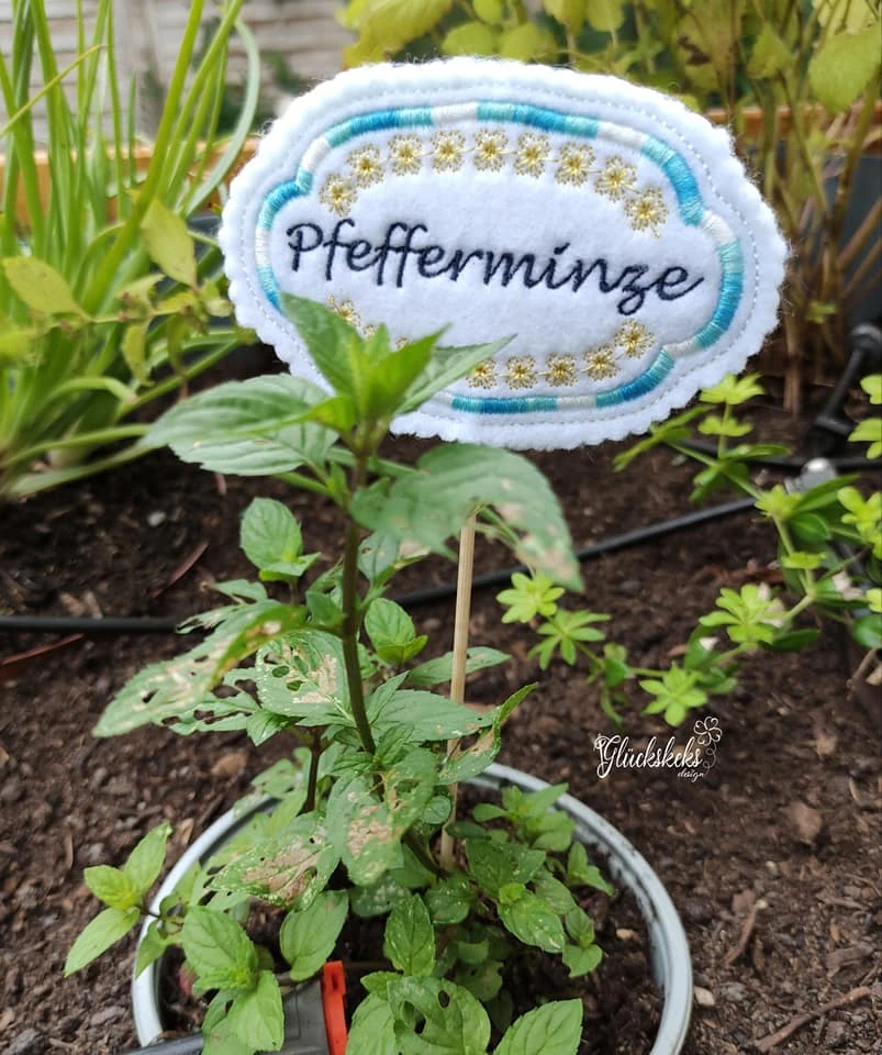 Stickdatei ITH Garten - Minze - Stecker
