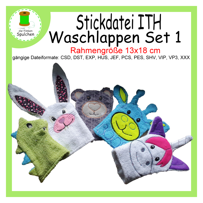 Stickdatei ITH Waschlappen 1