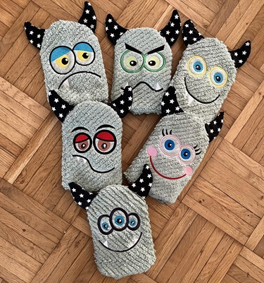 Stickdatei ITH Waschlappen Monster