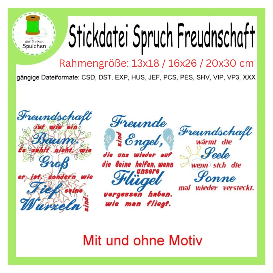 Stickdatei Sprüche Freundschaft