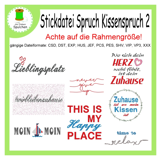 Stickdatei Sprüche Kissenspruch 2