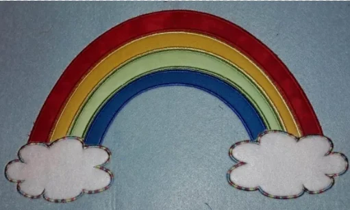 Stickdatei Applikation und Füllstich Regenbogen