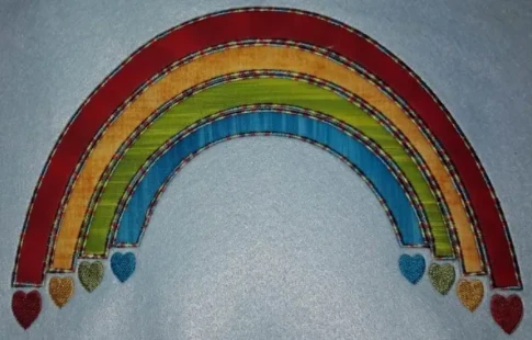 Stickdatei Applikation und Füllstich Regenbogen