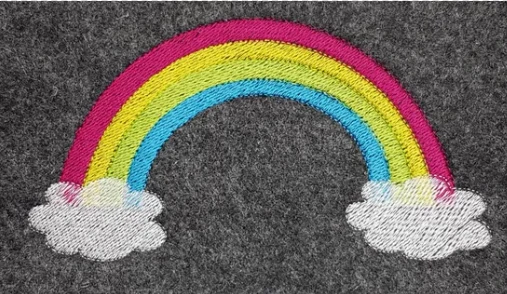 Stickdatei Applikation und Füllstich Regenbogen