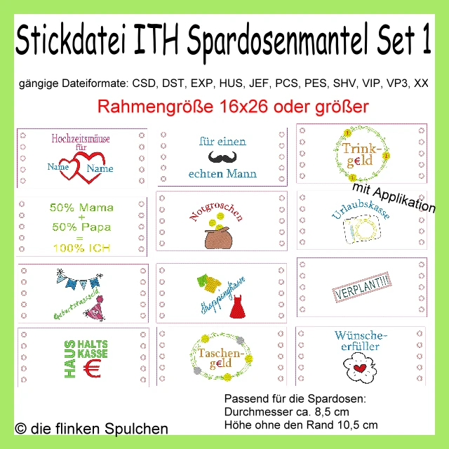 Stickdatei ITH Spardosen Mantel 1
