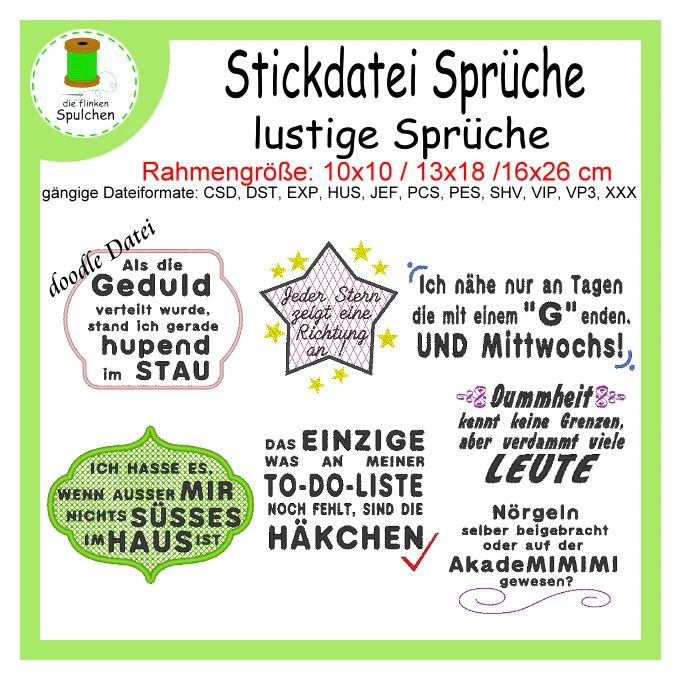 Stickdatei Spruch lustige Sprüche 1