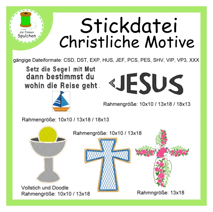 Stickdatei christliche Symbole / Motive