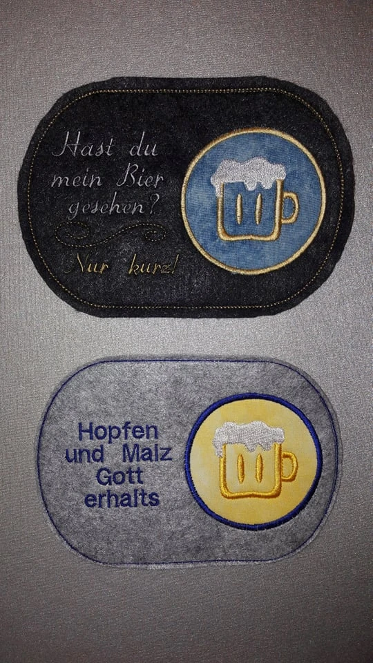Stickdatei ITH MugRug Bier