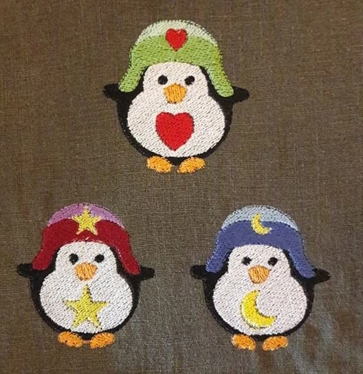 Stickdatei Vollstick Happy Pinguine
