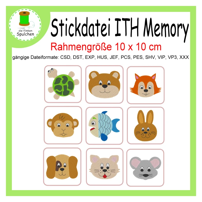 Stickdatei ITH Memory Spiel