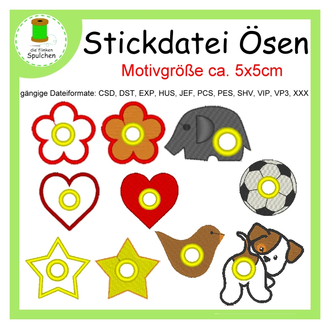 Stickdatei Vollstick Ösen