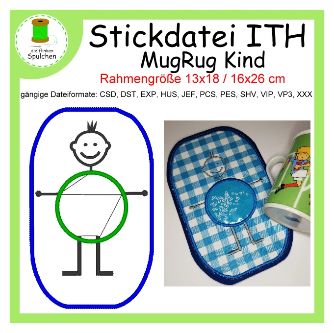 Stickdatei ITH MugRug Kind