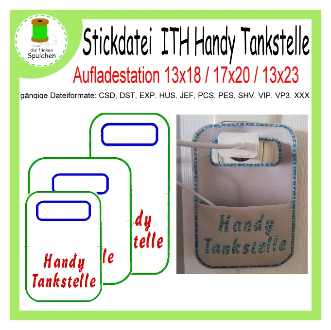 Stickdatei ITH Handy Auflade Station
