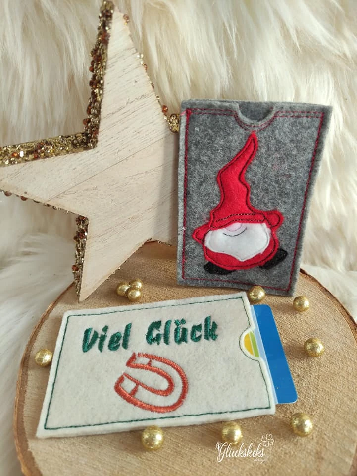 Stickdatei ITH Geld oder Gutscheinkarten Hülle