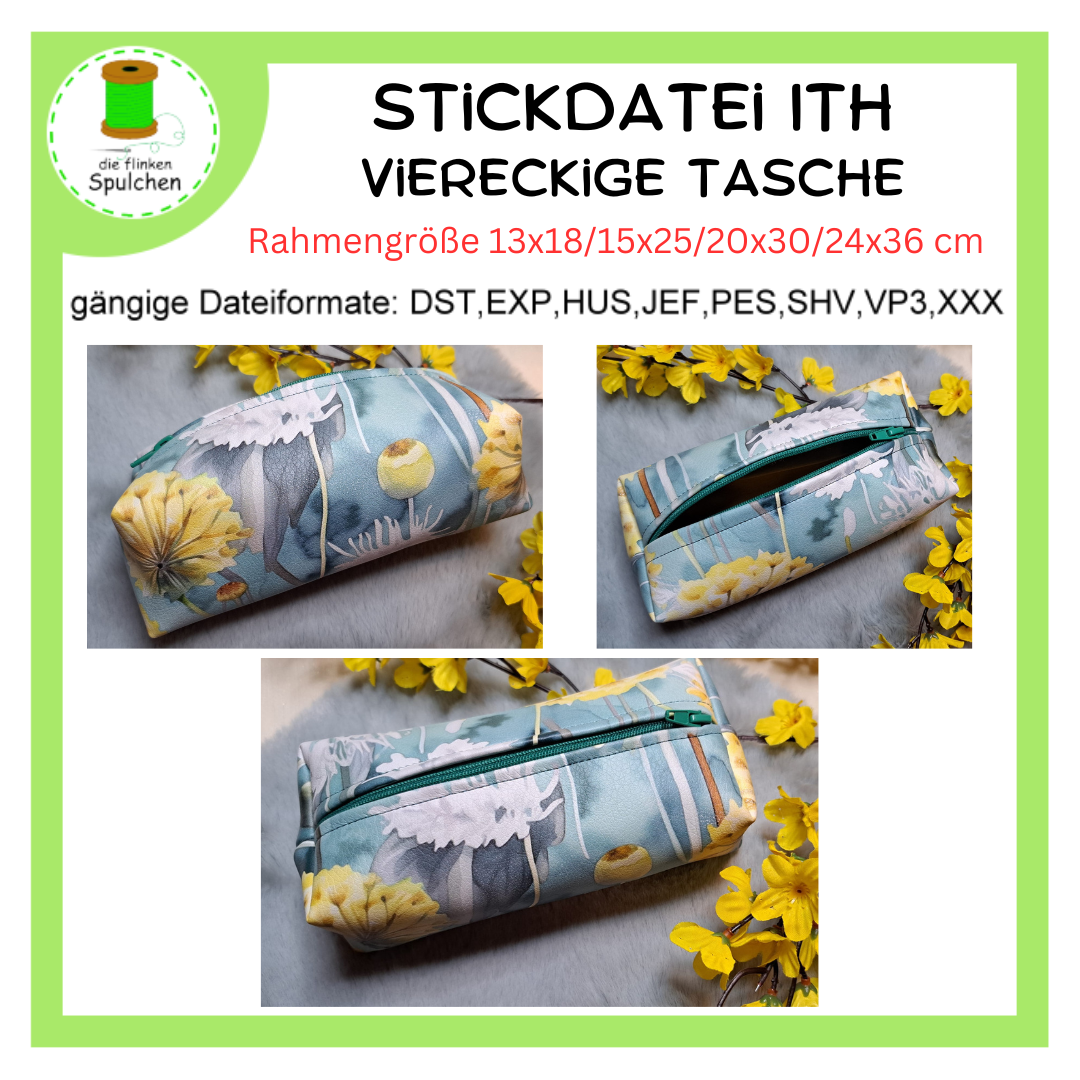 Stickdatei ITH viereckige Tasche