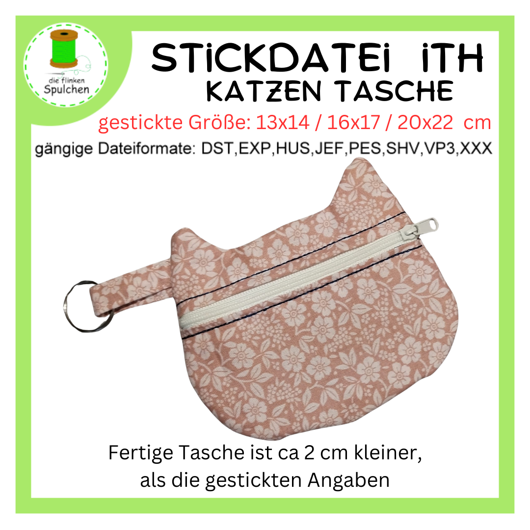 Stickdatei ITH Katzen Tasche